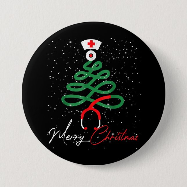 Badge Rond 7,6 Cm Joyeux Noël Nurse Funny PICU Nurse Noël (Devant)