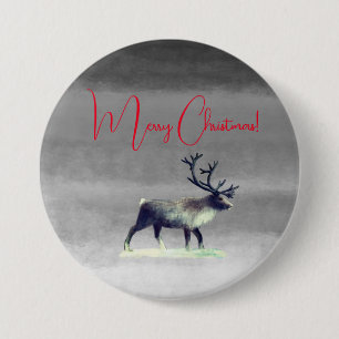 Badge Rond 7,6 Cm Joyeux noël, Rennes en hiver