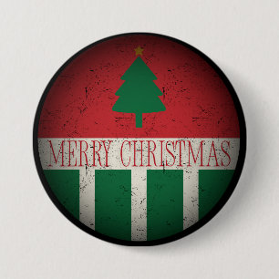 Badge Rond 7,6 Cm Joyeux Noël Retro Rouge Vert