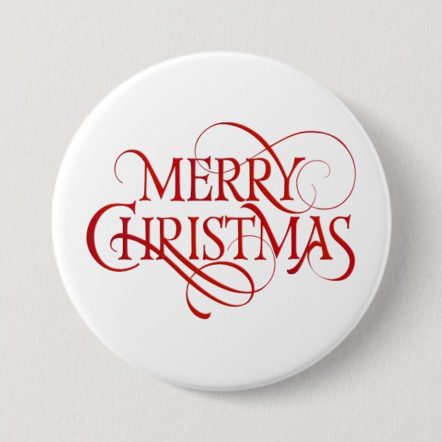 Badge Rond 7,6 Cm Joyeux texte de Noël (Devant)
