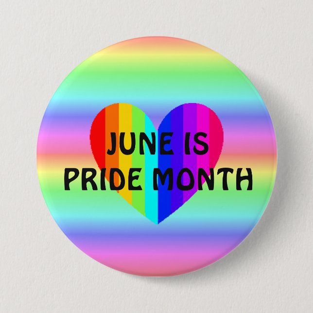 Badge Rond 7,6 Cm Juin est le bouton du mois de la fierté LGBT (Devant)