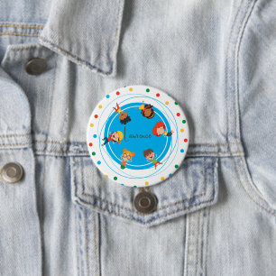Badge Rond 7,6 Cm Jump Bounce Jouer à Trampoline Park Party Annivers