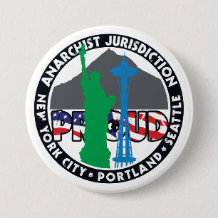 Badge Rond 7,6 Cm Juridiction anarchiste Fière