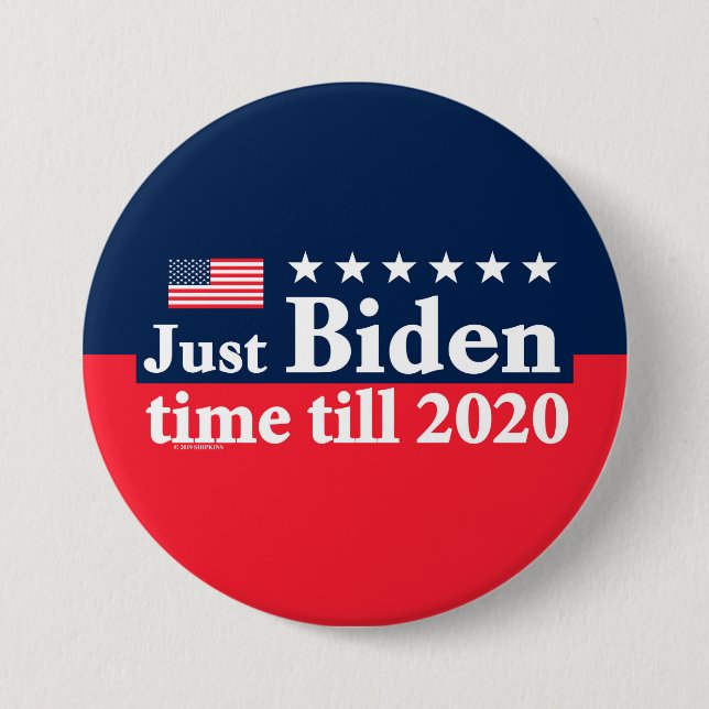 Badge Rond 7,6 Cm Juste temps de Biden (Devant)