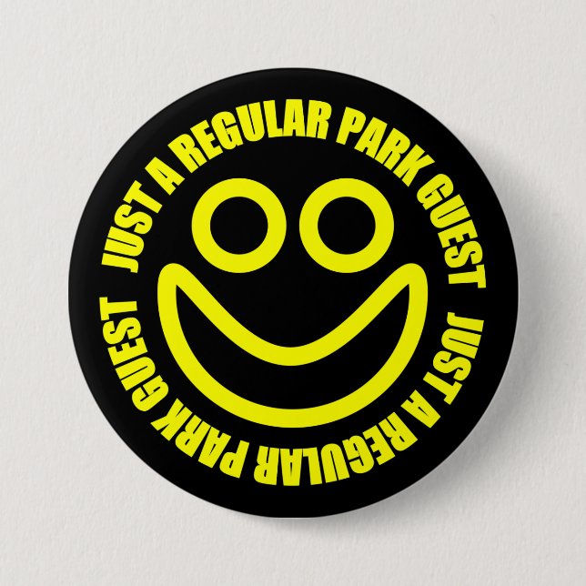 Badge Rond 7,6 Cm Juste un invité régulier de parc (Devant)