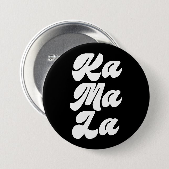 BADGE ROND 7,6 CM KA MA LA (Devant & derrière)