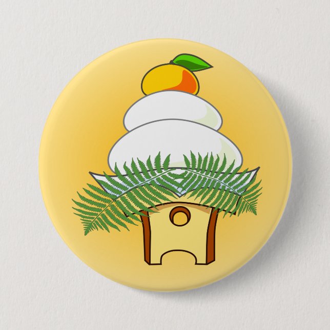 Badge Rond 7,6 Cm Kagami mochi (Devant)