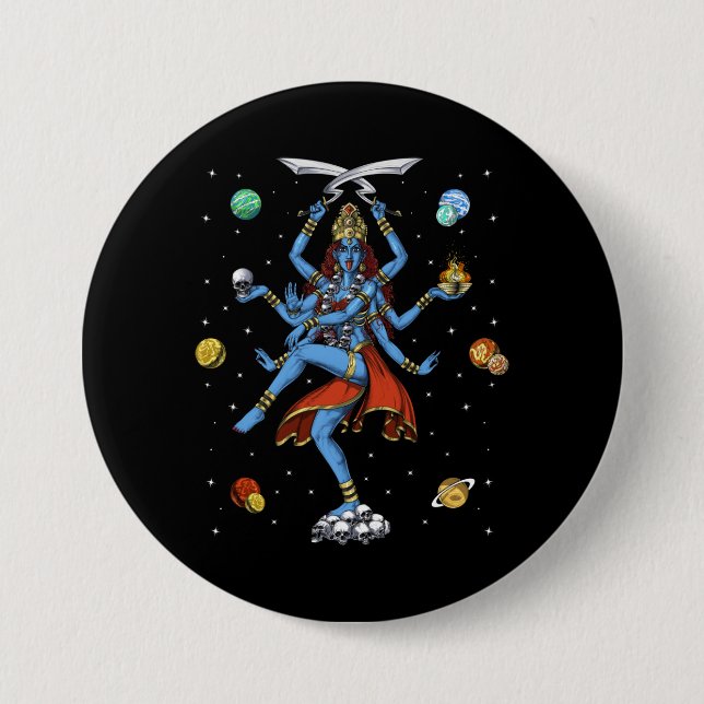 Badge Rond 7,6 Cm Kali Hindu (Devant)