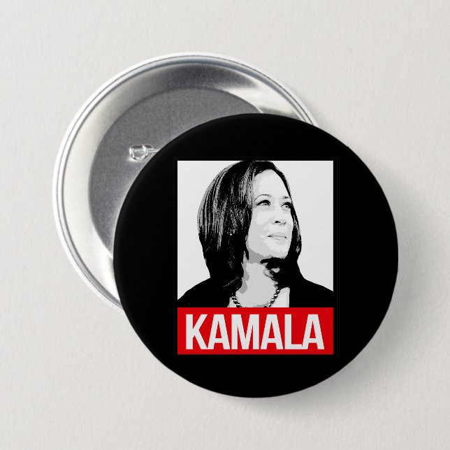 BADGE ROND 7,6 CM KAMALA (Devant & derrière)
