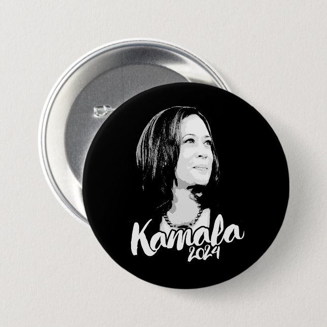 Badge Rond 7,6 Cm Kamala 2024 (Devant & derrière)