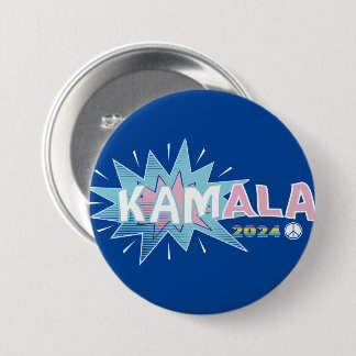 BADGE ROND 7,6 CM KAMALA COMIC MADAM PRÉSIDENT KAMALA HARRIS 2024