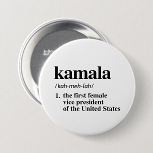 Badge Rond 7,6 Cm Kamala Définition : Première vice-présidente