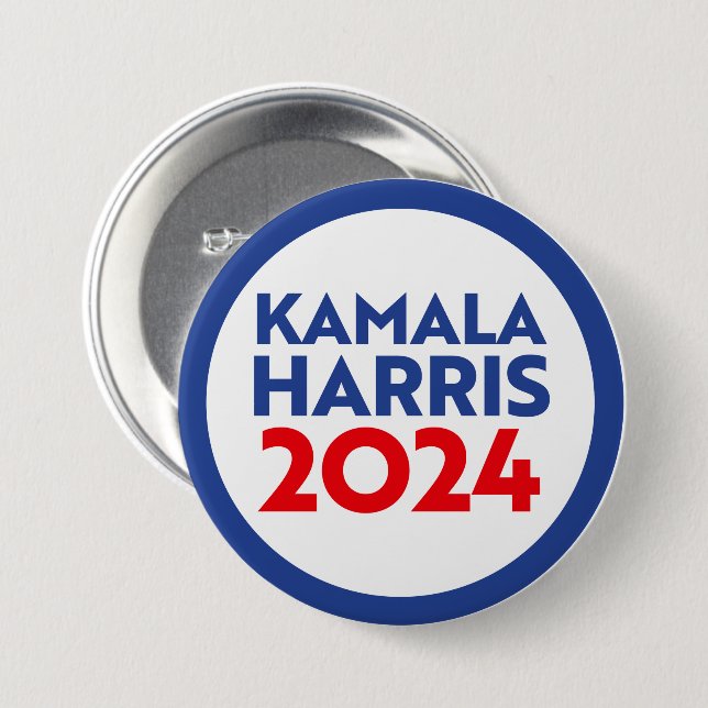 Badge Rond 7,6 Cm Kamala Harris 2024 (Devant & derrière)