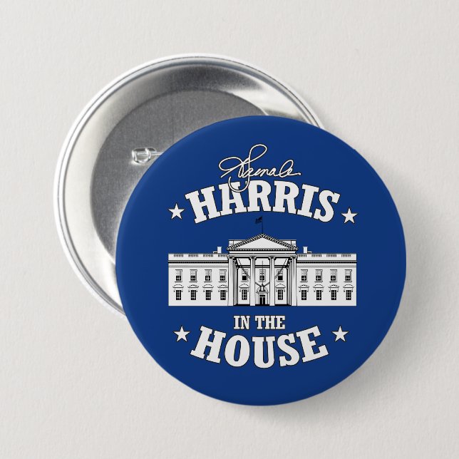 Badge Rond 7,6 Cm Kamala Harris à la Chambre (Devant & derrière)
