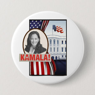 Badge Rond 7,6 Cm Kamala Harris arrive à la Maison Blanche !