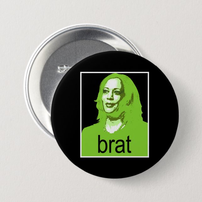 Badge Rond 7,6 Cm Kamala Harris Brat (Devant & derrière)