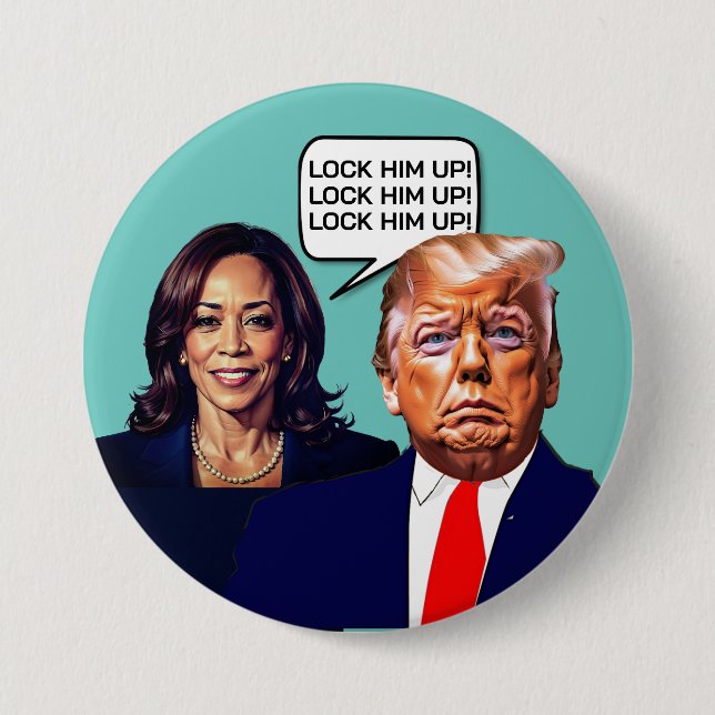 Badge Rond 7,6 Cm Kamala Harris Dit Que Trump Serrure (Devant)