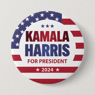 Badge Rond 7,6 Cm Kamala Harris Pour Président 2024