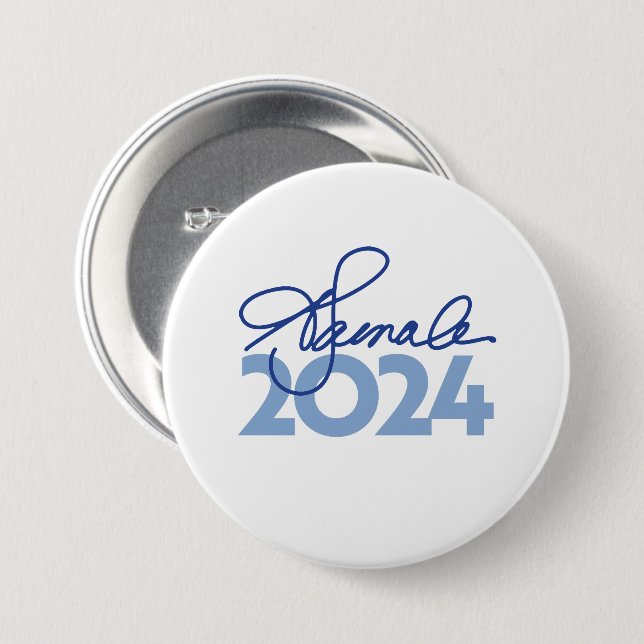 Badge Rond 7,6 Cm Kamala Harris Signature 2024 (Devant & derrière)