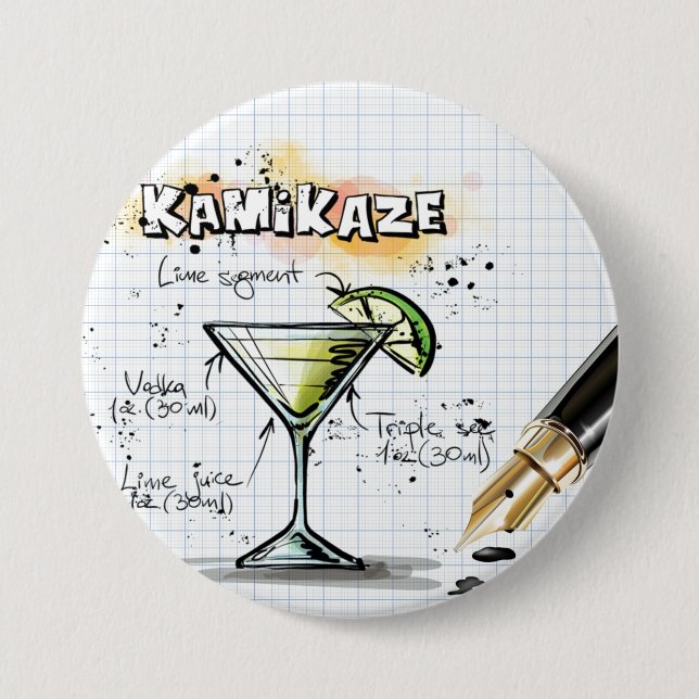 Badge Rond 7,6 Cm Kamikaze (Devant)
