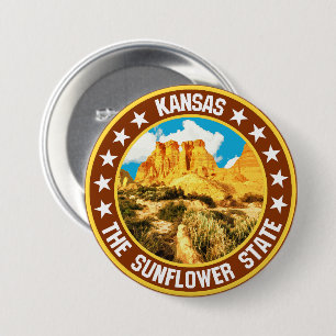 Badge Rond 7,6 Cm Kansas