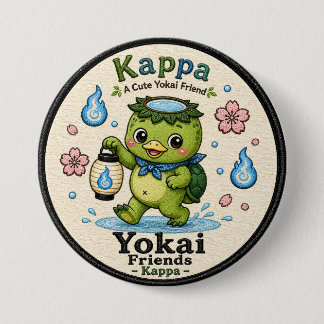 Badge Rond 7,6 Cm Kappa Yokai Friends Cute Pin Button