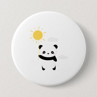 Badge Rond 7,6 Cm Kawaii et soleil de panda mignon
