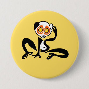 Badge Rond 7,6 Cm Kawaii - Lente LORIS-Faune - Nature- Jaune