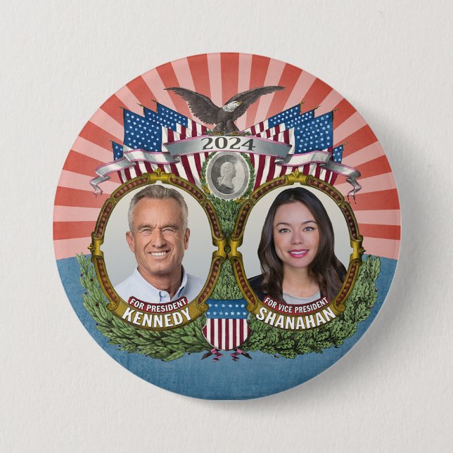 Badge Rond 7,6 Cm Kennedy Shanahan 2024 - Campagne collective (Devant)