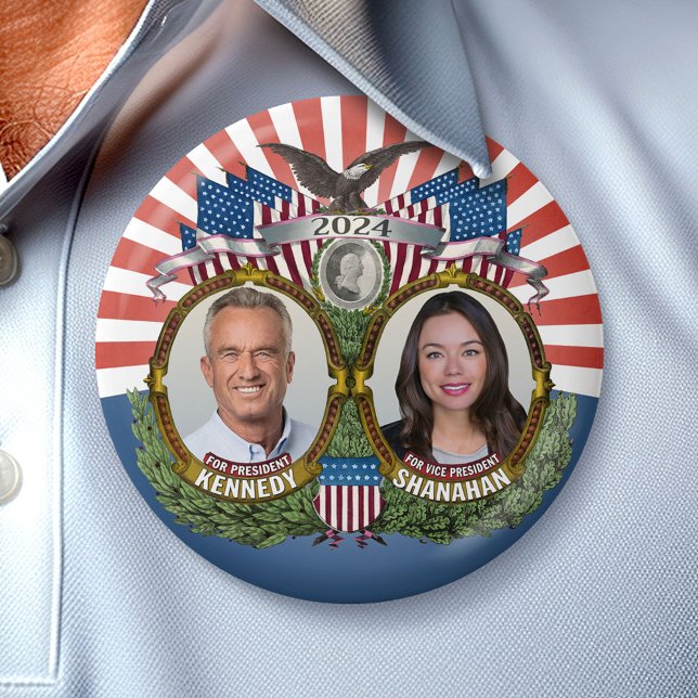 Badge Rond 7,6 Cm Kennedy Shanahan 2024 - Campagne collective (Campaign Button)