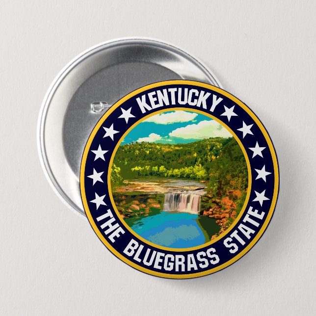 Badge Rond 7,6 Cm Kentucky (Devant & derrière)