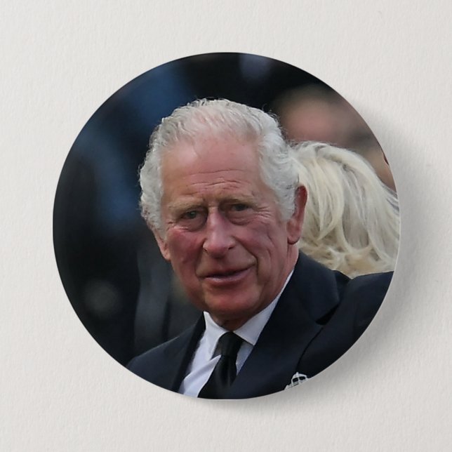 Badge Rond 7,6 Cm King Charles III of The United Kingdom  Button (Devant)