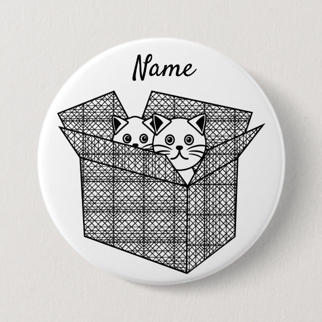 Badge Rond 7,6 Cm Kittens dans une boîte Thunder_Cove (Devant)