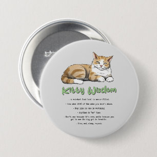 Badge Rond 7,6 Cm Kitty Wisdom - Règles de chats amusantes avec un c