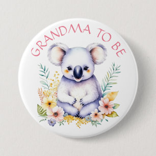 Badge Rond 7,6 Cm Koala Bear Grand-mère à thème pour être Baby showe