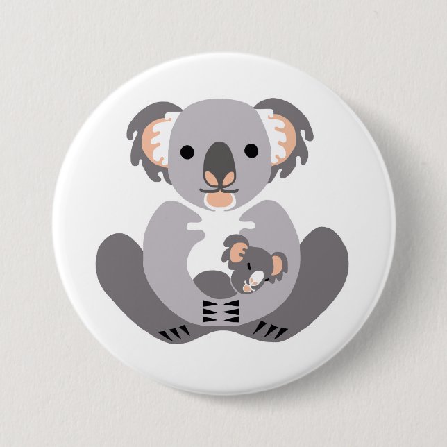 Badge Rond 7,6 Cm Koala- Marsupial - La faune australienne - (Devant)