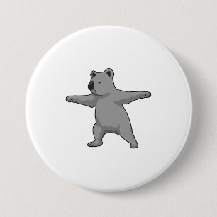 Badge Rond 7,6 Cm Koala ours au Yoga Fitness