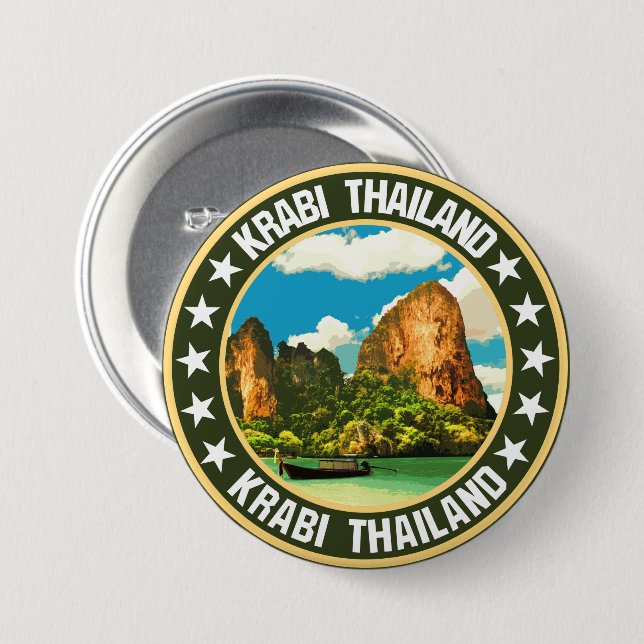 Badge Rond 7,6 Cm Krabi (Devant & derrière)