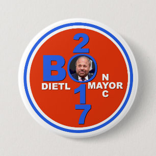 Badge Rond 7,6 Cm La BO Dietl pour le maire 2017 de NYC