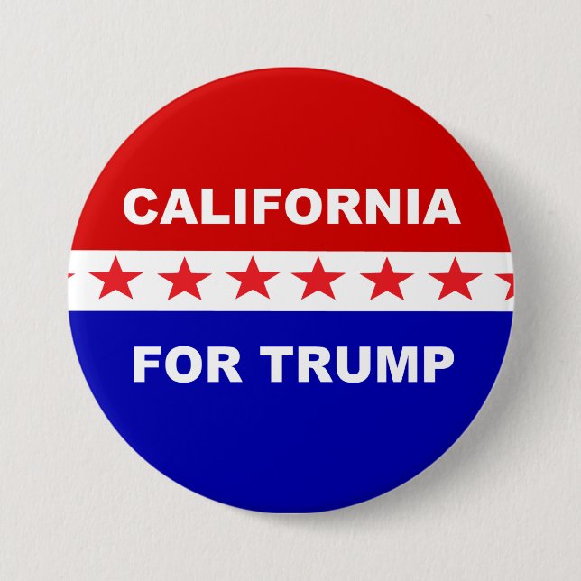 Badge Rond 7,6 Cm La Californie pour Trump (Devant)