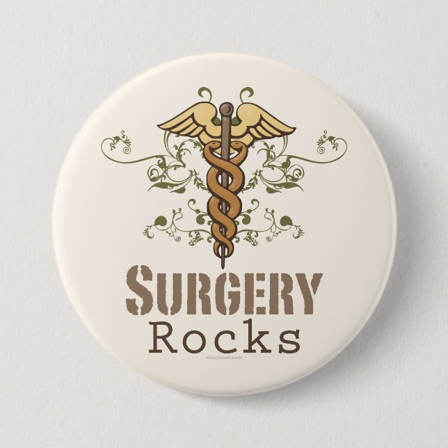 Badge Rond 7,6 Cm La chirurgie bascule le bouton de chirurgien (Devant)