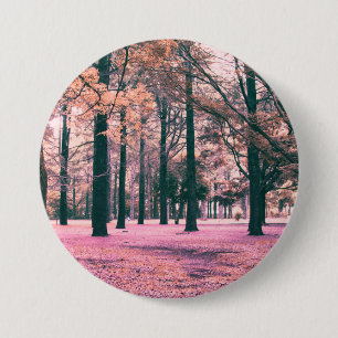 Badge Rond 7,6 Cm La couleur a affecté les arbres dans le parc Yoyog