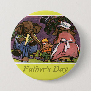 Badge Rond 7,6 Cm La famille des éléphants -