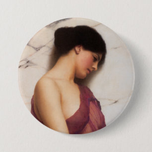 Badge Rond 7,6 Cm La fille au tambourin de John William Godward