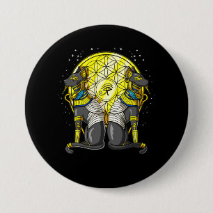 Badge Rond 7,6 Cm La géométrie sacrée égyptienne de Bastet Ankh 