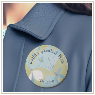 Badge Rond 7,6 Cm La mère la plus grande du monde Mixte Média Floral