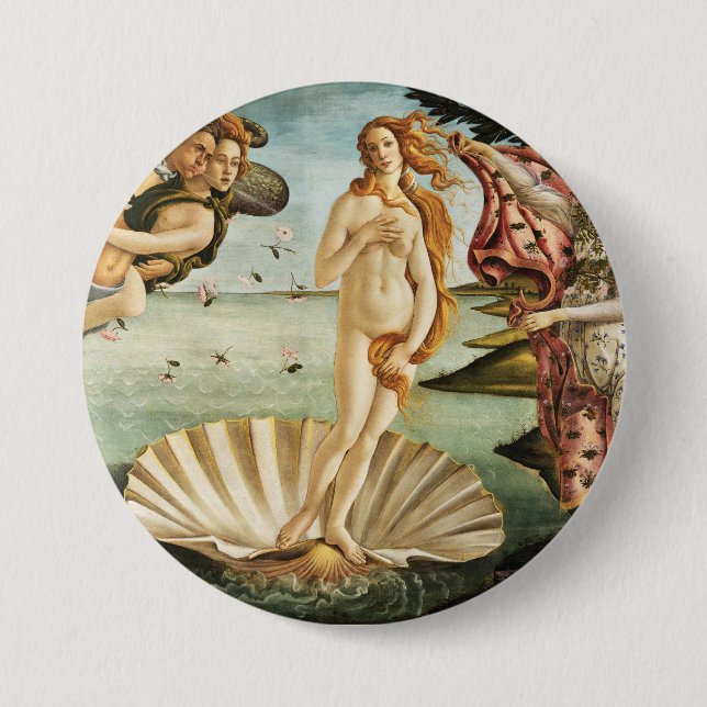 Badge Rond 7,6 Cm La naissance de Vénus chez Botticelli (Devant)