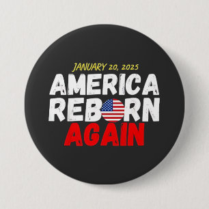 Badge Rond 7,6 Cm La renaissance de l'Amérique maga à nouveau Trump 