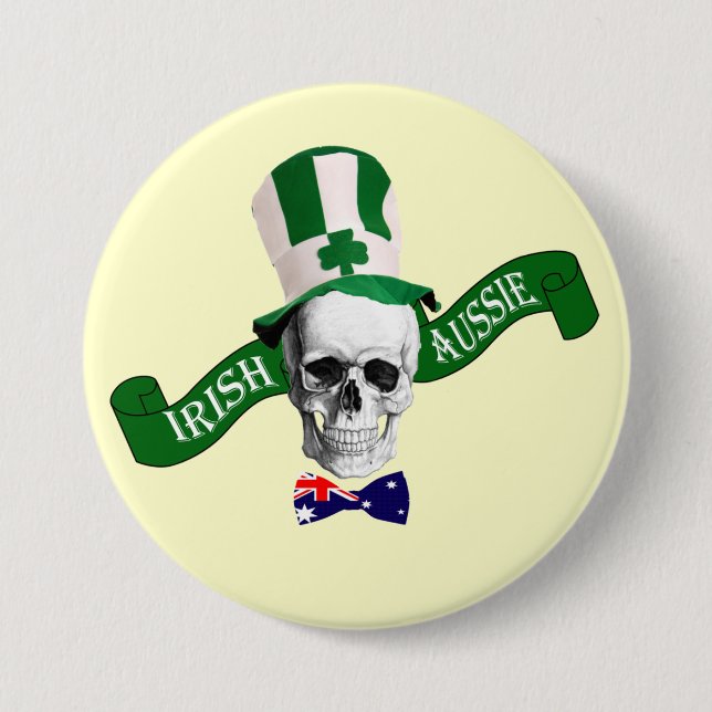 Badge Rond 7,6 Cm La Saint Patrick australienne irlandaise (Devant)