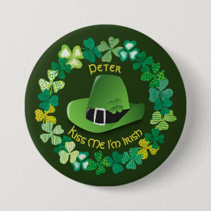 Badge Rond 7,6 Cm La Saint Patrick Personnalisée Embrasse-moi Je su